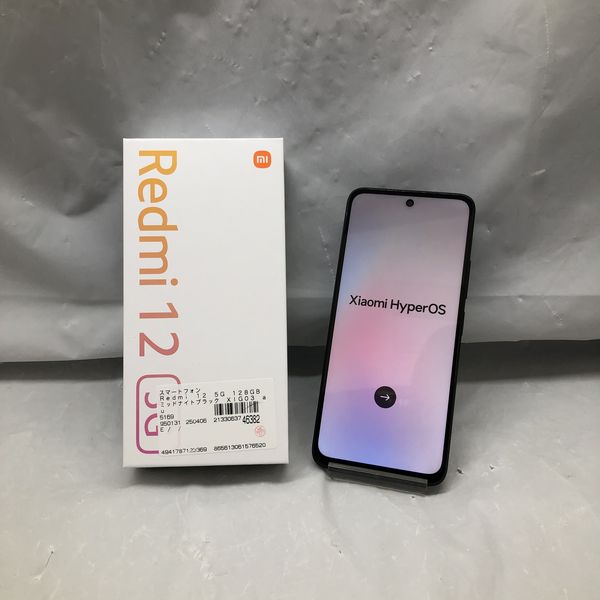 Xiaomi 〔中古〕Redmi 12 5G 128GB ミッドナイトブラック XIG03 Xiaomi 〔中古〕Redmi 12 5G 128GB ミッドナイトブラック XIG03