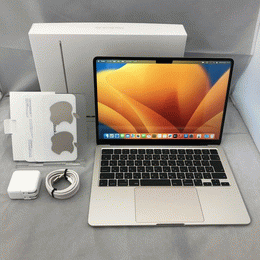 〔中古〕MacBook Air (M2・2022) 8GB/256GB MLY13J/A スターライト(中古保証3ヶ月間)