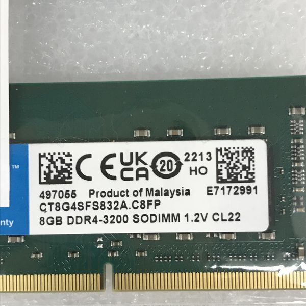 Crucial 〔中古〕DDR4 3200 PC4-25600 SODIMM 8GB×2（中古保証1ヶ月間