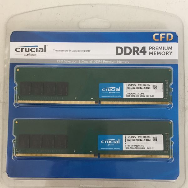 Crucial DDR4-3200 16GB (8GB×2) 新品未開封 Crucial 〔中古