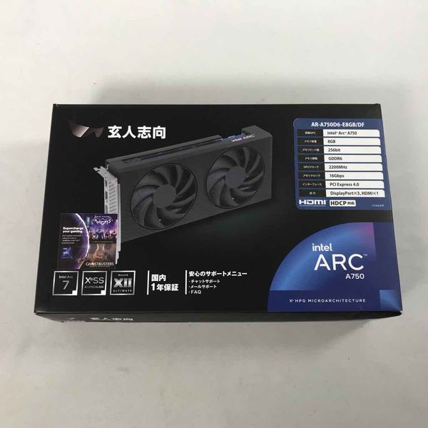 玄人志向　A750　未開封品　AR-A750D6-E8GB/DF AR-A750D6-E8GB/DF | AR-A750D6-E8GB/DF | 玄人志向 Intel® Arc