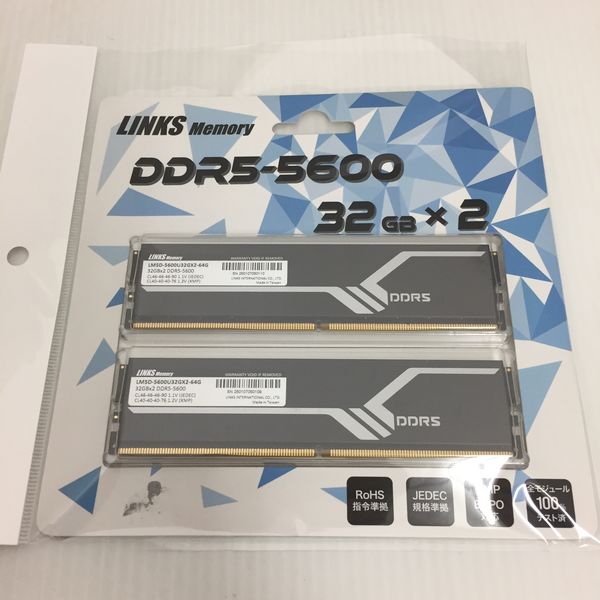 リンクス LM5D-5600U32GX2-64G DDR5 PC5-44800 32GB 2枚組 ノー