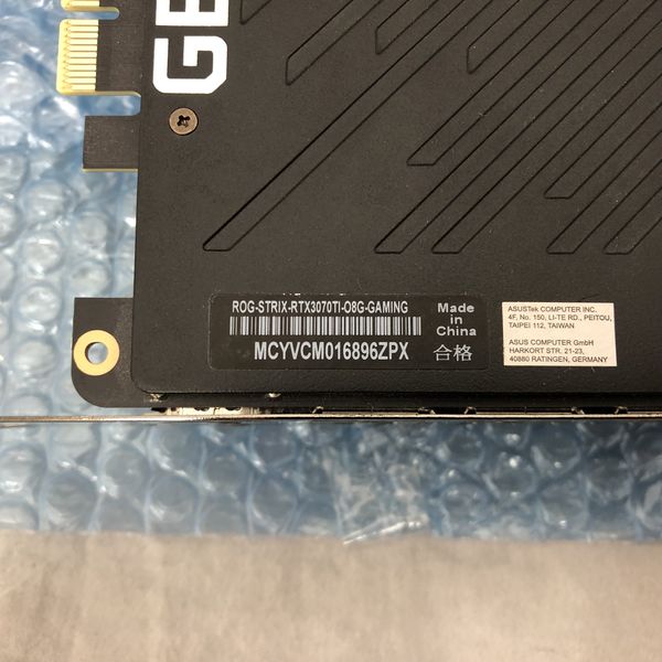 【中古品】ROG-STRIX-RTX3070TI-O8G-GAMING ASUS ROG Strix GeForce RTX 3070 Ti OC 8GB GDDR6X Graphics
