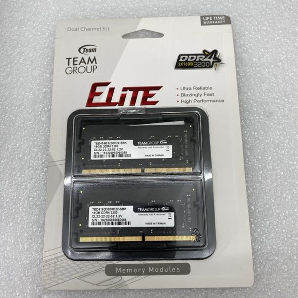 TEAM 〔中古〕DDR4 3200 PC4-25600 16GB SODIMM ×2(中古保証1ヶ月間 