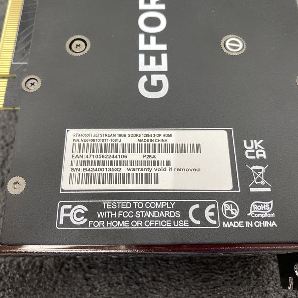 Palit 〔中古〕GeForce RTX4060Ti JetStream 16GB NE6406T019T1-1061J