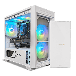 12㎝ RGB LED イルミネーション ケースファン5個 [背面×1、上面×2、前面×2] ケースカラー【ホワイト】