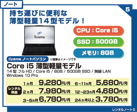 Core i5 薄型軽量モデル14インチ
