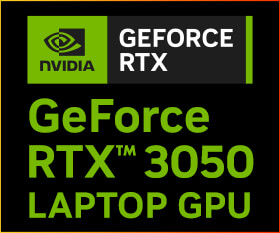 第2世代RTXアーキテクチャ採用 NVIDIA GeForce™ RTX 3050 LAPTOP GPU搭載