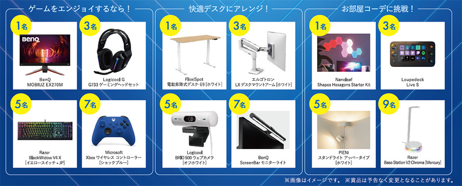 キャンペーン賞品一覧