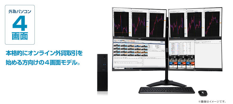 本格的にオンライン外資取引を始める方向けの4画面モデルです。