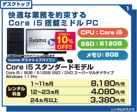 Core i5 アッパーミドルモデル