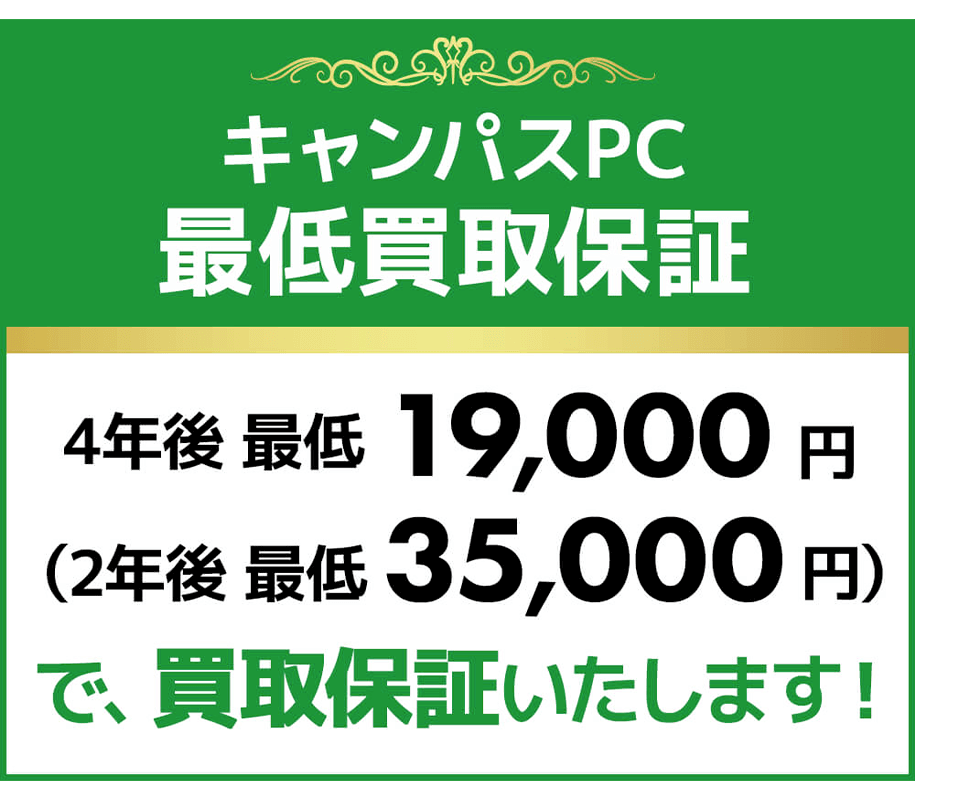 買取価格保証が付属