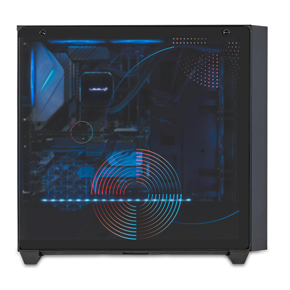 インテル株式会社50周年記念コラボゲーミングPC左前画像