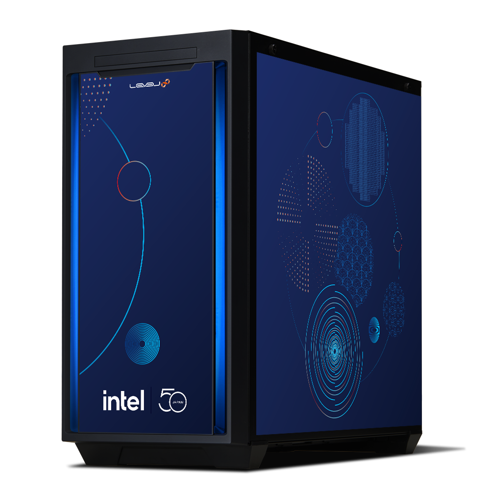 インテル株式会社50周年記念コラボゲーミングPC右前画像